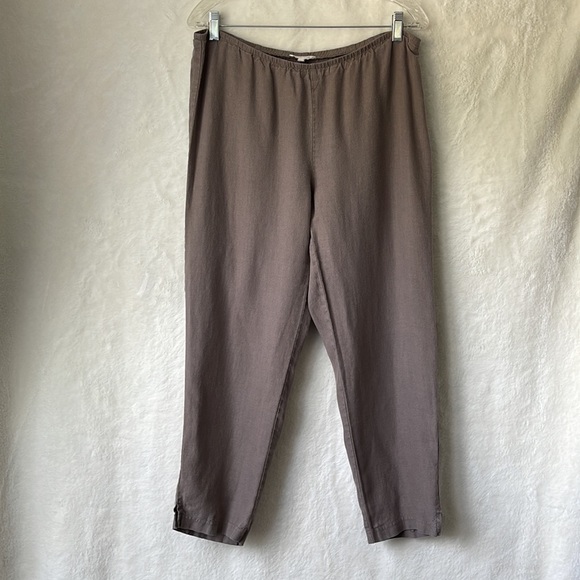 Eileen Fisher Pants - Eileen Fisher Womens Linen Ankle Pants Side Zip Size Petite L